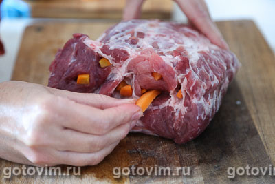 Запеченная свиная шейка с морковью, Шаг 03