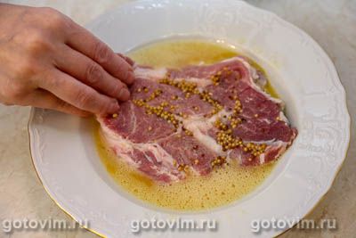 Шницель из свинины по-старобаварски с горчицей, хреном и сыром, Шаг 04