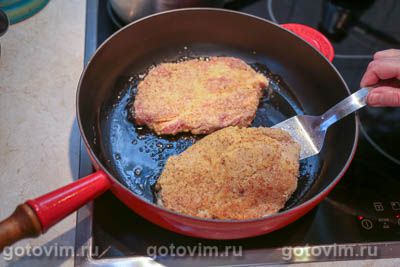 Шницель из свинины по-старобаварски с горчицей, хреном и сыром, Шаг 06