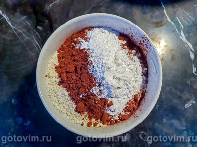 Шоколадный кекс с миндалем и кремом ганаш, Шаг 02