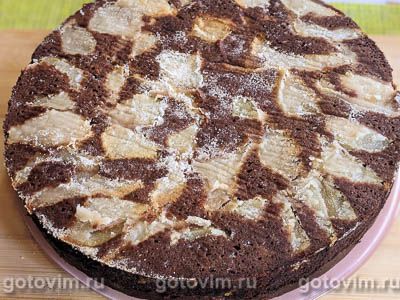 Шоколадно-медовый пирог с грушами, Шаг 08