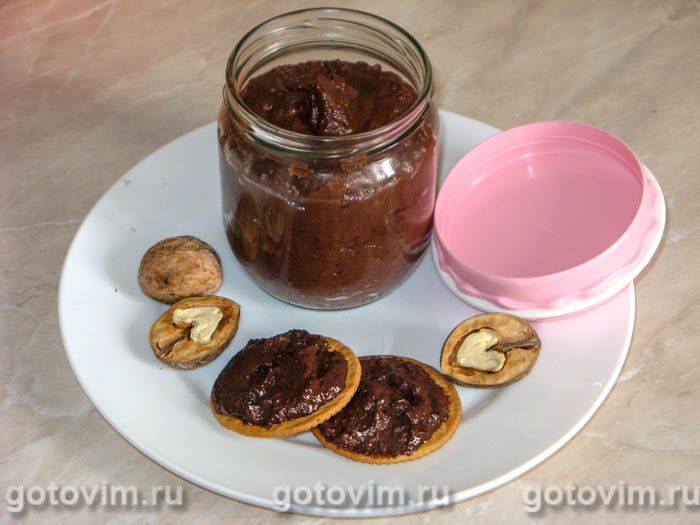 Шоколадная паста из грецких орехов. Фотография рецепта