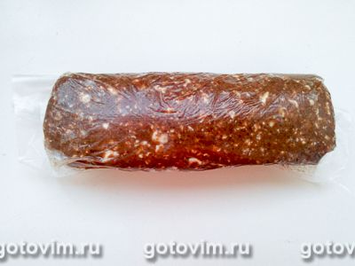 Шоколадно-творожная колбаска с бананом, Шаг 07