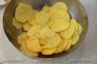 Скумбрия с картошкой в духовке (запеченная в рукаве), Шаг 05