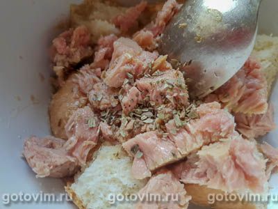 Фаршированный перец с тунцом под сырной корочкой, запеченный в духовке, Шаг 04