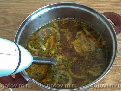 Сливочный грибной суп-пюре из замороженных белых грибов, Шаг 07