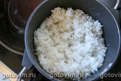 Слоеный салат с крабовым мясом VIČI, рисом и редисом, Шаг 02