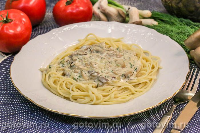 Соус с копченостями и грибами для спагетти