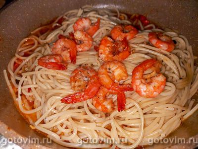 Спагетти с болгарским перцем и креветками в чесночном масле, Шаг 05