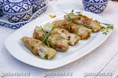Спринг роллы с курицей и овощами. Фото-рецепт