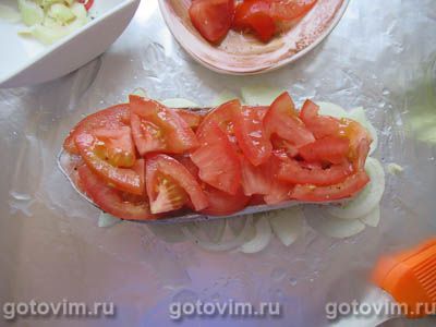 Стейк семги в фольге (с помидорами и сыром), Шаг 05