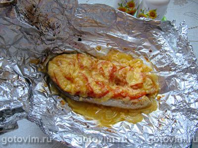 Стейк семги в фольге (с помидорами и сыром), Шаг 09