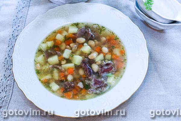 Суп из баранины с белой фасолью. Фотография рецепта