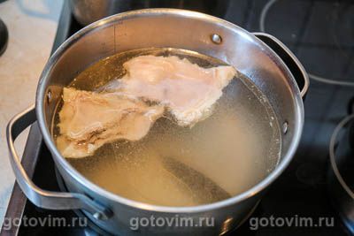 Суп из бараньих ребрышек со свекольной ботвой и чесночными стрелками , Шаг 05