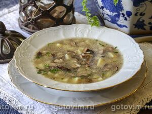 Суп из белых грибов с картофелем