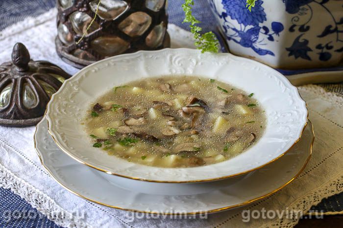 Суп из белых грибов с картофелем. Фотография рецепта