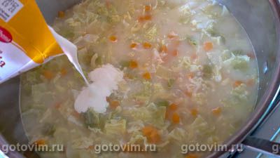 Турецкий сырный суп с макаронами, козьим сыром и каперсами, Шаг 06