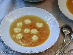 Суп с сырными фрикадельками