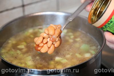 Суп из кабачков с фасолью, Шаг 04