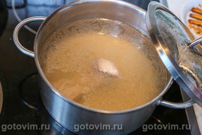 Мясной суп с фасолью и жареным беконом, Шаг 02