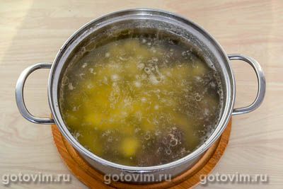 Фасолевый суп с квашеной капустой и мясом, Шаг 06