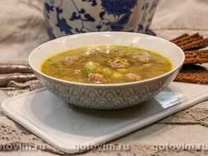 Суп с фрикадельками и грибным порошком