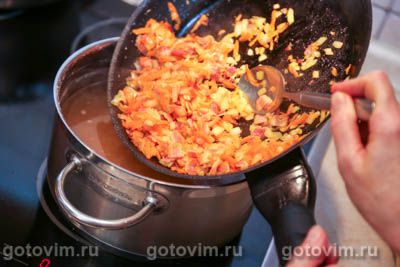 Гороховый суп с хрустящим беконом, Шаг 05