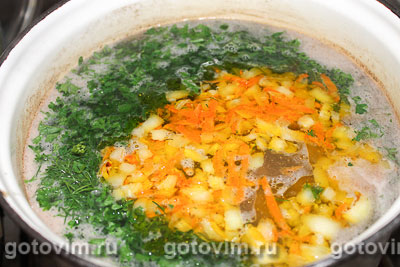 Суп гречневый с маслятами и белыми грибами, Шаг 05