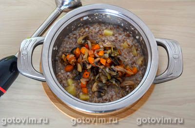 Гречневый суп-пюре с овощами и грибами, Шаг 07
