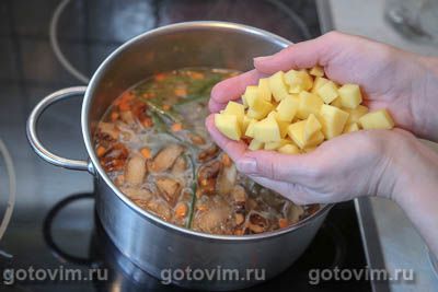 Грибной суп с фрикадельками и лапшой для лагмана, Шаг 05