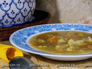 Овощной суп с рисом и кари