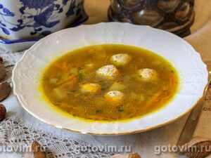Суп с фрикадельками на грибном бульоне 