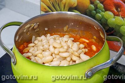 Густой томатный суп с белой фасолью, Шаг 08