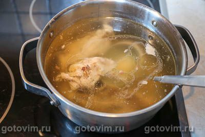 Куриный суп с кабачками и фасолью , Шаг 01