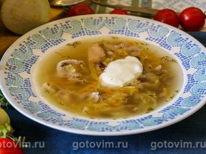 Куриный суп с кабачками и фасолью 