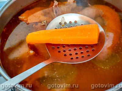 Канжа - португальский куриный суп с рисом и колбасой чоризо, Шаг 05