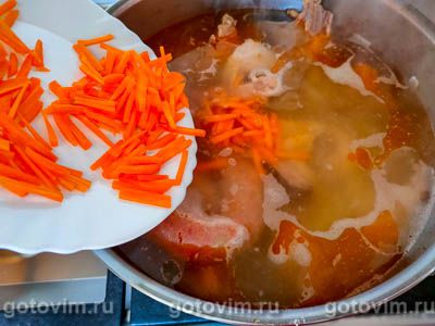 Канжа - португальский куриный суп с рисом и колбасой чоризо, Шаг 07