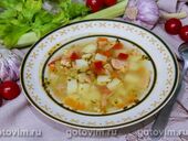 Рыбный суп на бульоне из красной рыбы с сельдереем в мультиварке
