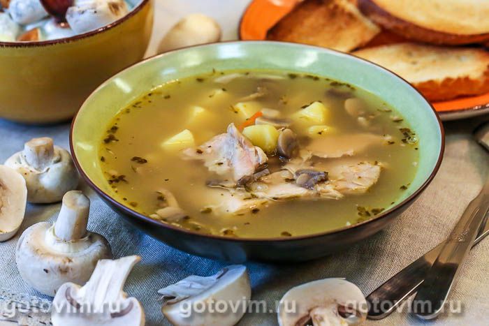 Суп из кролика и грибами. Фотография рецепта
