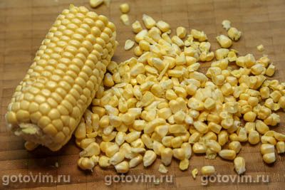 Гороховый суп с кукурузой, беконом и копченой индейкой, Шаг 03