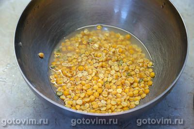 Гороховый суп с кукурузой, беконом и копченой индейкой, Шаг 01