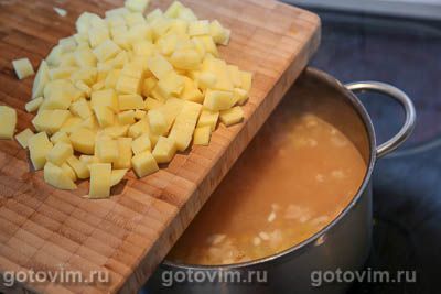Гороховый суп с кукурузой, беконом и копченой индейкой, Шаг 09