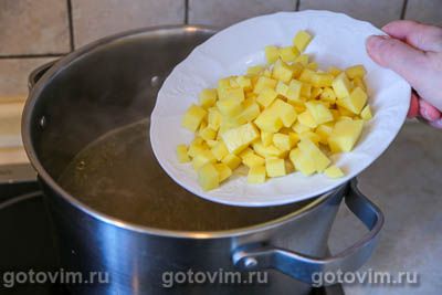Куриный суп с цветной капустой, зеленым горошком и лапшой для лагмана , Шаг 04
