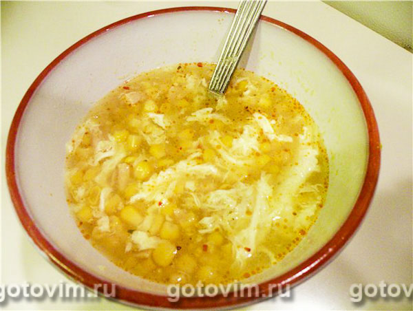 Куриный кукурузный суп . Фотография рецепта