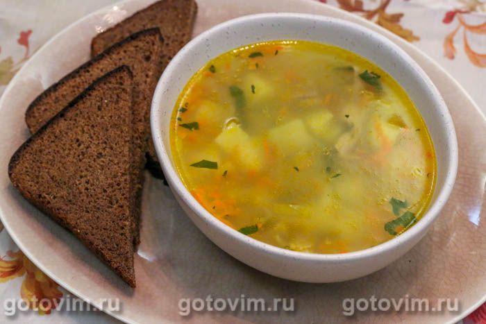 Куриный суп с манкой или тургеневский суп. Фотография рецепта