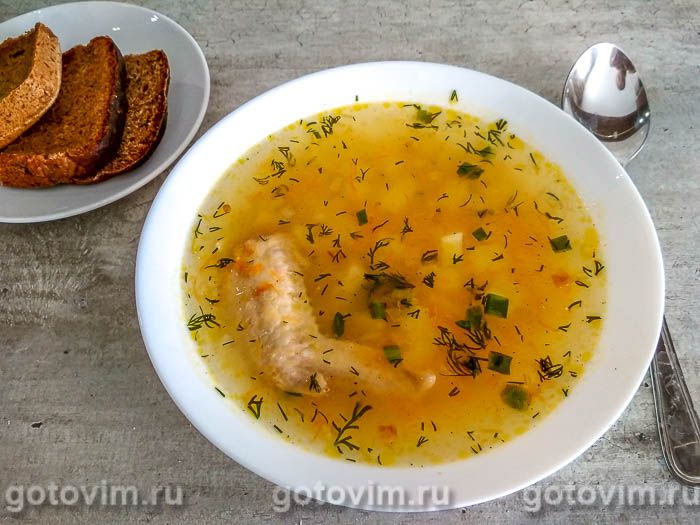 Суп с курицей и рисом в мультиварке. Фотография рецепта
