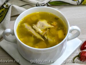 Куриный суп с тыквой и булгуром