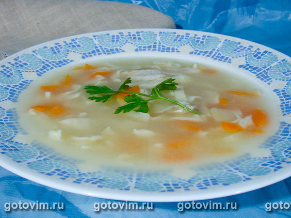 Куриный суп с домашней лапшой. Фотография рецепта