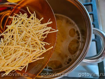 Суп с лапшой из листов для лазаньи, Шаг 05