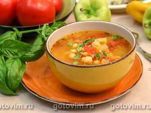 Потахе или испанский суп из нута, овощей